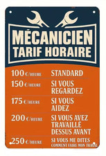 Plaque Murale Métal "TARIF