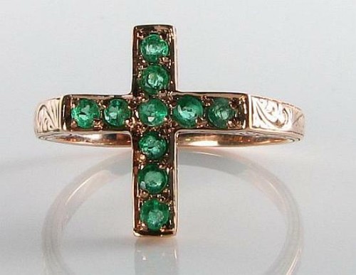 Bague croix art déco - croix, or