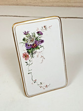 PORCELAINE DE PARIS LIMOGES PORTE MENU NAPOLEON III DECOR PEINT FLEUR XIXEME 2