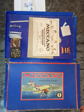 Ancien coffret MECCANO Constructeur d'avion N°1 -Très incomplet - defauts boiteA