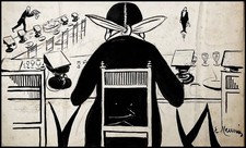 Banquet Table Festtafel Feast Caricature Dessin Drawing Dessin E.Meunier 1900