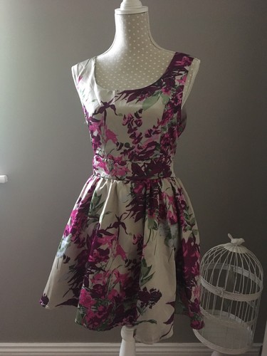 Robe fleurie abricot - , l