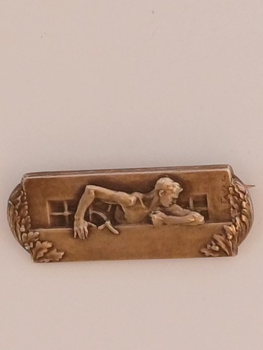 Broche métal argenté - argenté, /