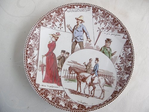 Ancienne assiette humoristique - ancienne,