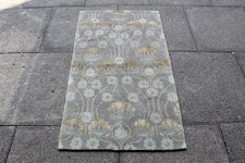 Tapis Oriental Contemporain En Laine Et Soie Fait Main Vintage Gris 125x71cm