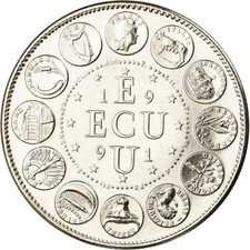 [#714637] France, Médaille, Ecu Europa, Marianne, 1991, Rodier, FDC, Copper-nick