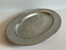 Plat INOX MASSIF GUY DEGRENNE décor de perles  Vintage AN 70's