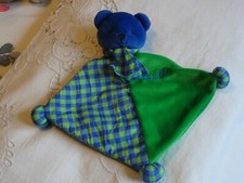 DOUDOU OURS BLEU CARRE PLAT