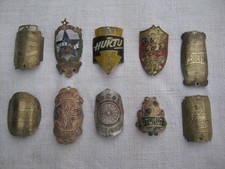 N°2 lot  10 plaques de vélo cycles motos en laiton/laiton émaillé, bicycle badge