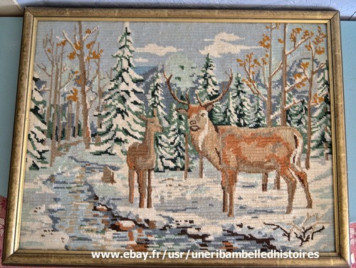 Canevas encadré biche - encadré, cerf
