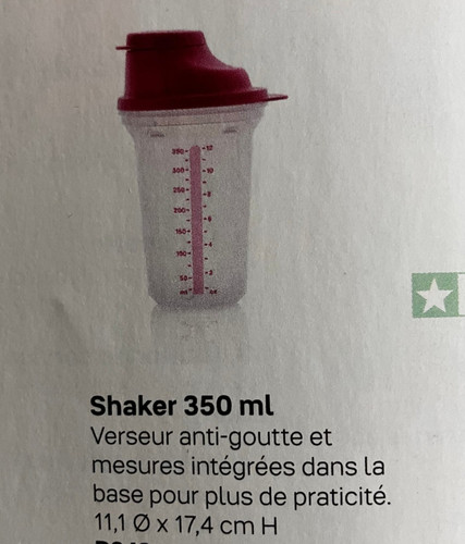 Shaker 350ml tupperware neuf - tupperware,