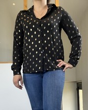 Chemise Femme Noire Et Dorée Pois Fashion Taille M Sexy