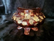 Legras Art Nouveau Ruby Glass Bowl, French Antique c.1900