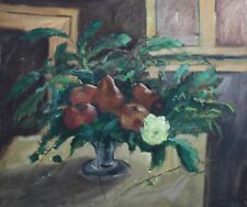Jean-Claude QUINETTE (1956) Corbeille de fruits Honfleur Normandie fleurs floral