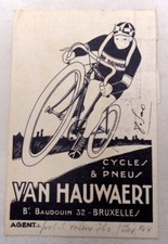 Carte publicitaire Vélo - Bruxelles - Van Hauwaert - Cycles et Pneu cyclisme