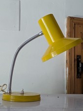 Lampe De Bureau En Tôle Jaune 1970