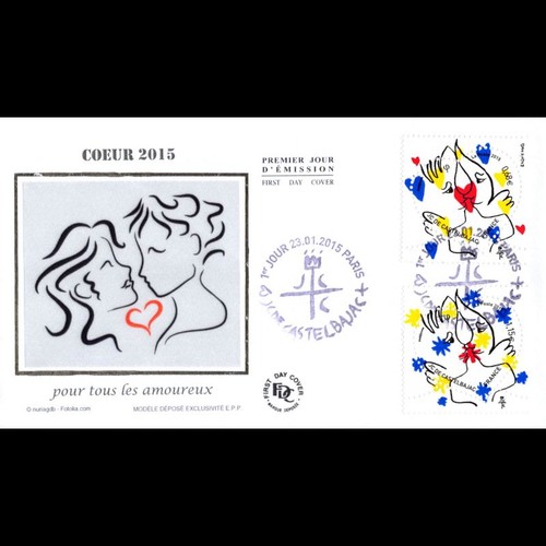 Fdc soie coeur 2015 - -,