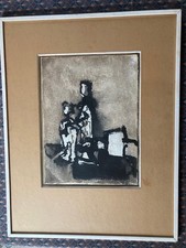 Léon ZACK (1892–1980) - Gouache sur papier - Signée - Père et fille - 1975