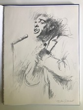 Jacques BREL Lithographie signé 150ex 24 Portraits Gabrielle Vincent Tirage Tête