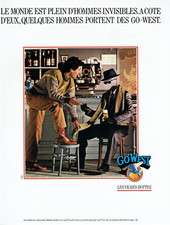 publicité Advertising  1022  1983   les vraies bottes homme invisible Go West