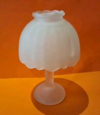 Jolie Lampe de fée En Verre Blanc Dépoli Photophore Bougeoir Marque Yves Rocher 