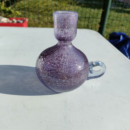 Bougeoir main verre bullé - main,