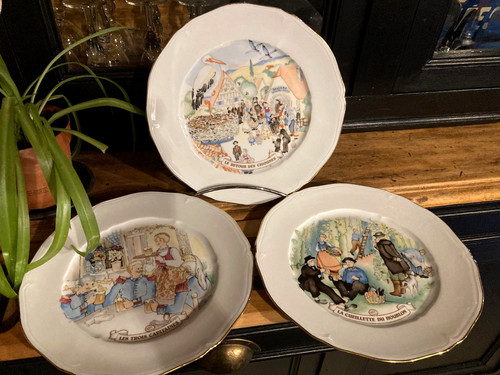 Lot assiettes décorées - lot, 3
