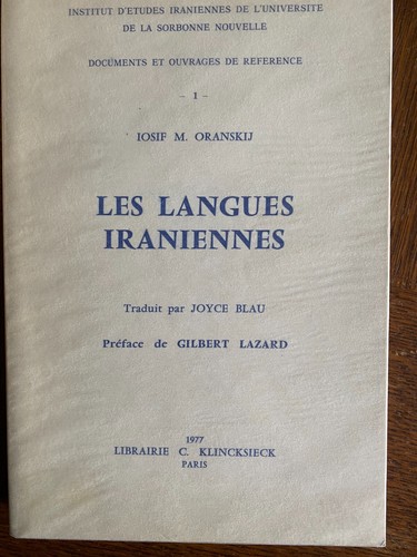 Les langues iraniennes études - les,