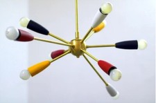 Lustre vintage multicolore 9 bras design lustre neuf lumières Spoutnik