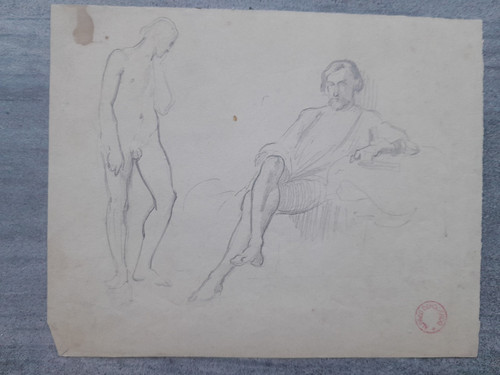 Dessin ancien auto - ancien, auto-portrait