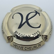 Capsule de champagne Veuve Cheurlin Ruvigny 2015 Plaqué or. TE