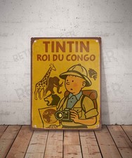 Plaque métal vintage tintin - plaque,