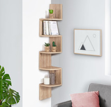 Étagère murale d’angle – 5 niveaux bois 120 × 20 × 20 cm, design chaleureux