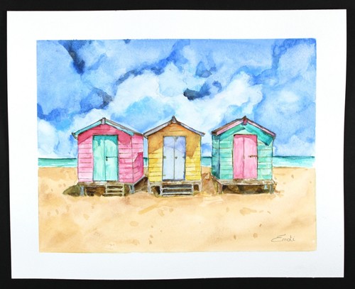 Aquarelle originale cabines - , de