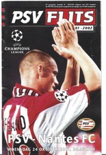 PROGRAMME FOOTBALL PROGRAM PSV EINDHOVEN - FC NANTES  CHAMPIONS LEAGUE 2001/2002