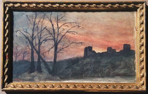 Aquarelle sur papier - , "ruines