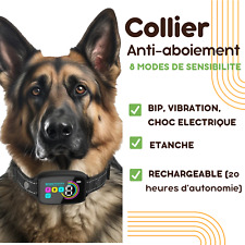 Collier anti aboiement bip vibration choc électrique écran LCD rechargeable