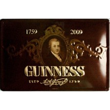 Plaque métal publicitaire 20x30cm bombée en relief  : GUINNESS 1759-2009