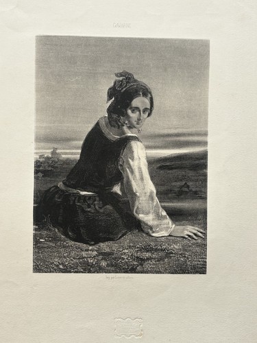 Femme assise lithographie - femme,