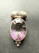 Ancien Pendentif Argent Massif 925 Créateur Breloque Art deco nouveau ethnique 