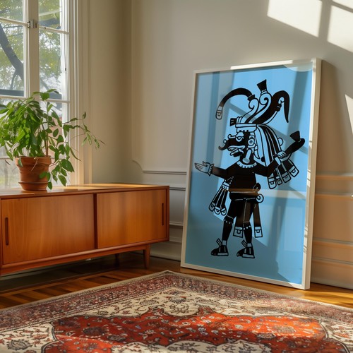 Mayan god art poster tribal - mayan,