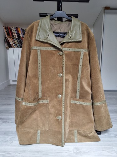 Veste vintage daim cuir - veste, &