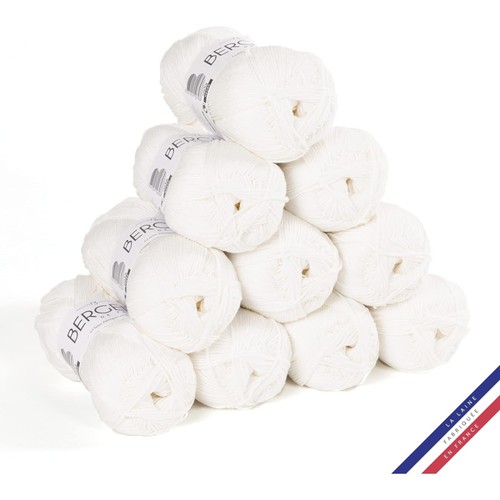 Pelotes laine blanc - blanc,
