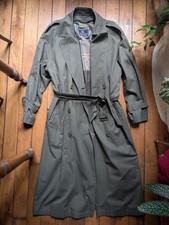 Long green Burberrys trench, 100% coton