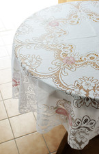 Nappe ronde 162cm brodée -