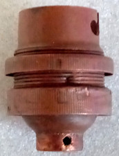 Ancienne Douille B22 en Cuivre et porcelaine avec Bague TBE