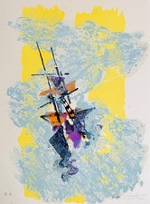 Maurice-Elie SARTHOU - "Le Bateau Ivre" - Lithographie originale signée - III