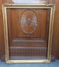 Rare cadre Montparnasse en bois sculpté doré à la feuille- Format 63,1 x 52,3 cm