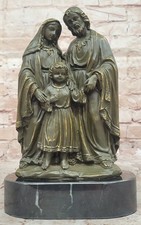 Main Fabriqué Sainte Famille Bronze Sculpture Statue – Christian Catholique Art