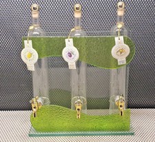 Jolie Distributeur Eau de Vie 3 Bouteilles Fontaine avec Robinet Verre Déco